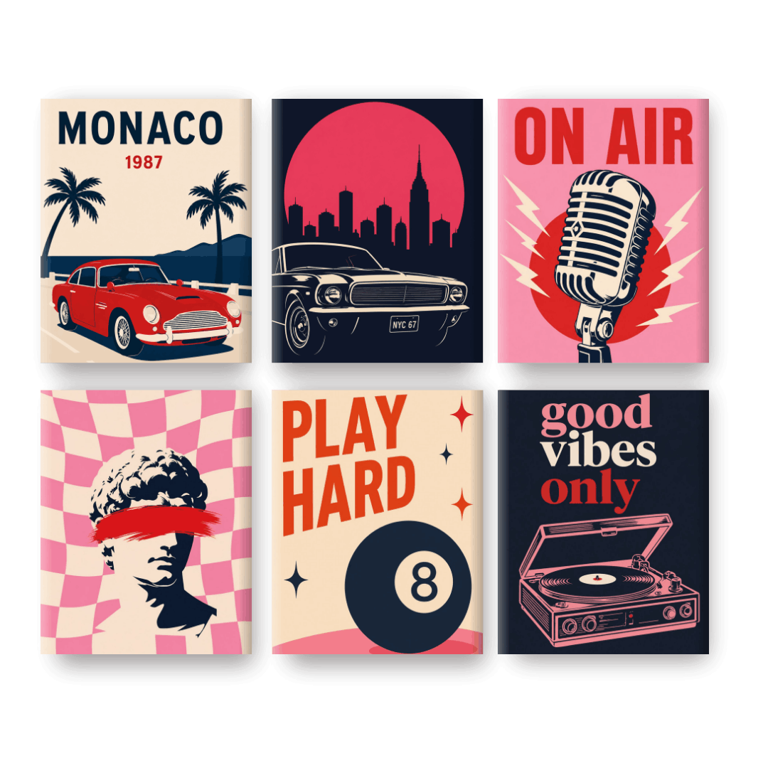 6 Mini Paintings | Classic Vibes Set