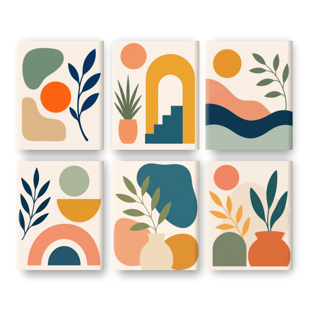 6 Mini Paintings | Boho Landscapes Set