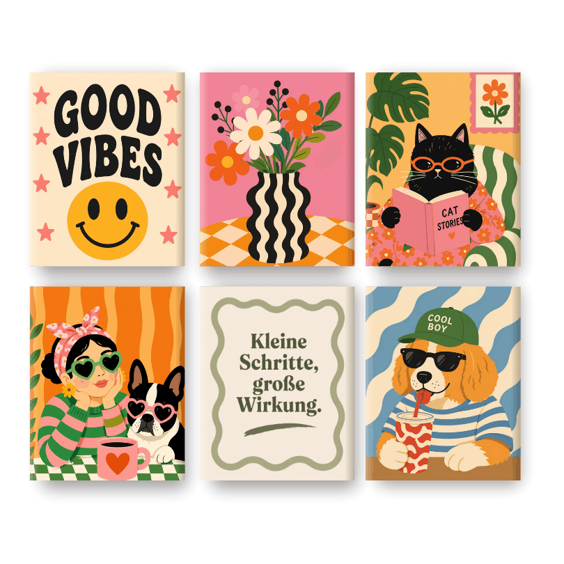 6 Mini Paintings | Animal Stories Set