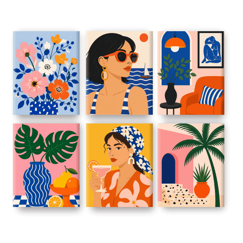 6 Mini Paintings | Sun-Kissed Set
