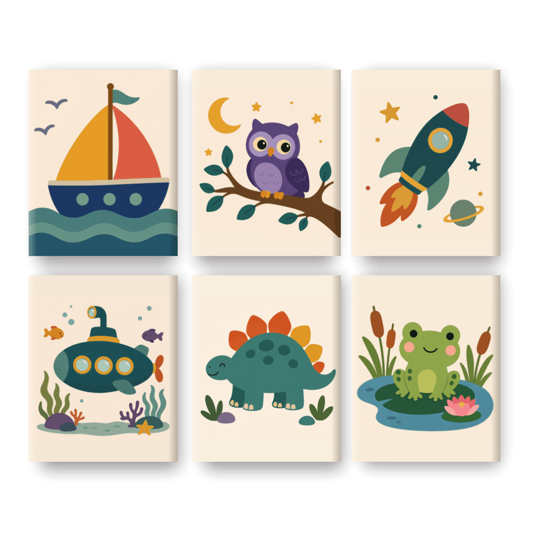 6 Mini Paintings | Little Adventurers Set