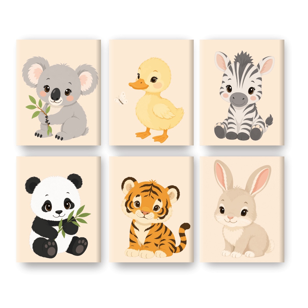 6 Mini Paintings | Baby Animals Set
