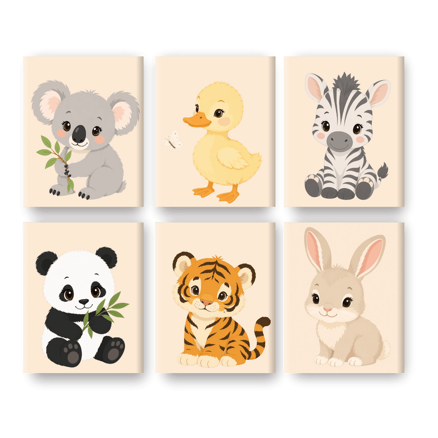 6 Mini Paintings | Baby Animals Set