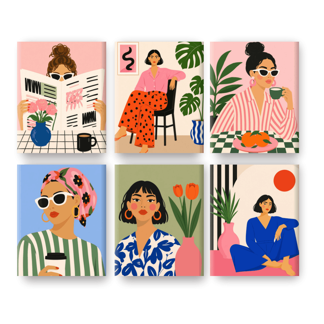 6 Mini Paintings | Femme Forte Set