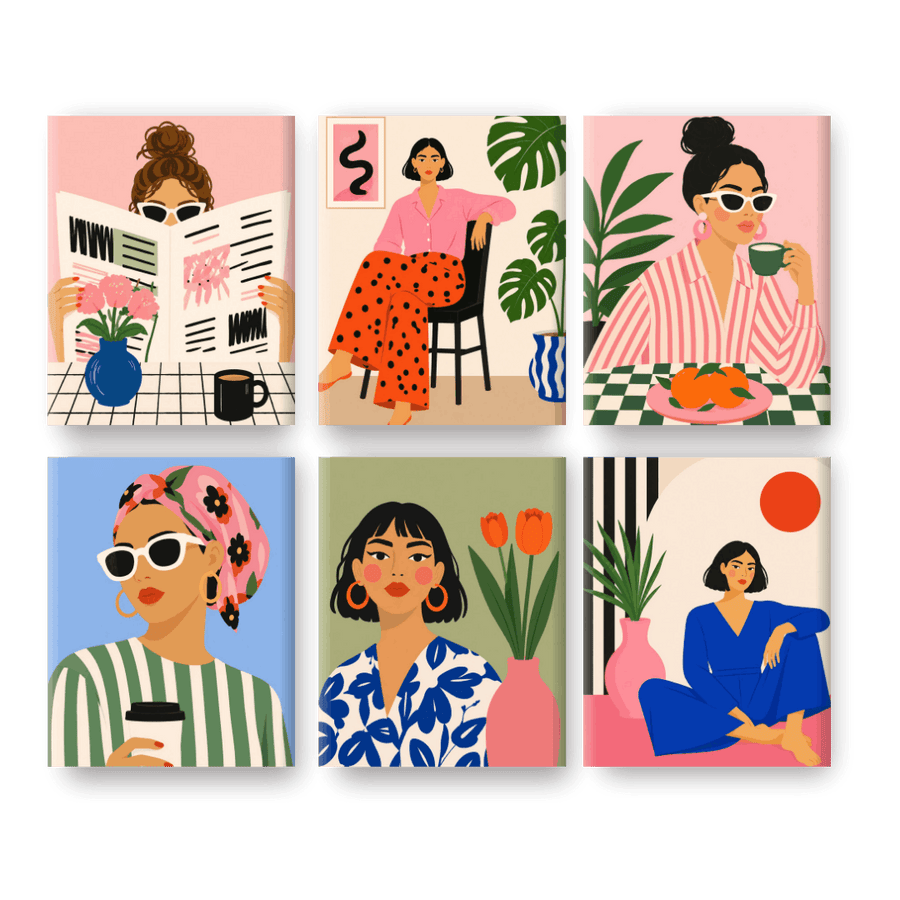 6 Mini Paintings | Femme Forte Set