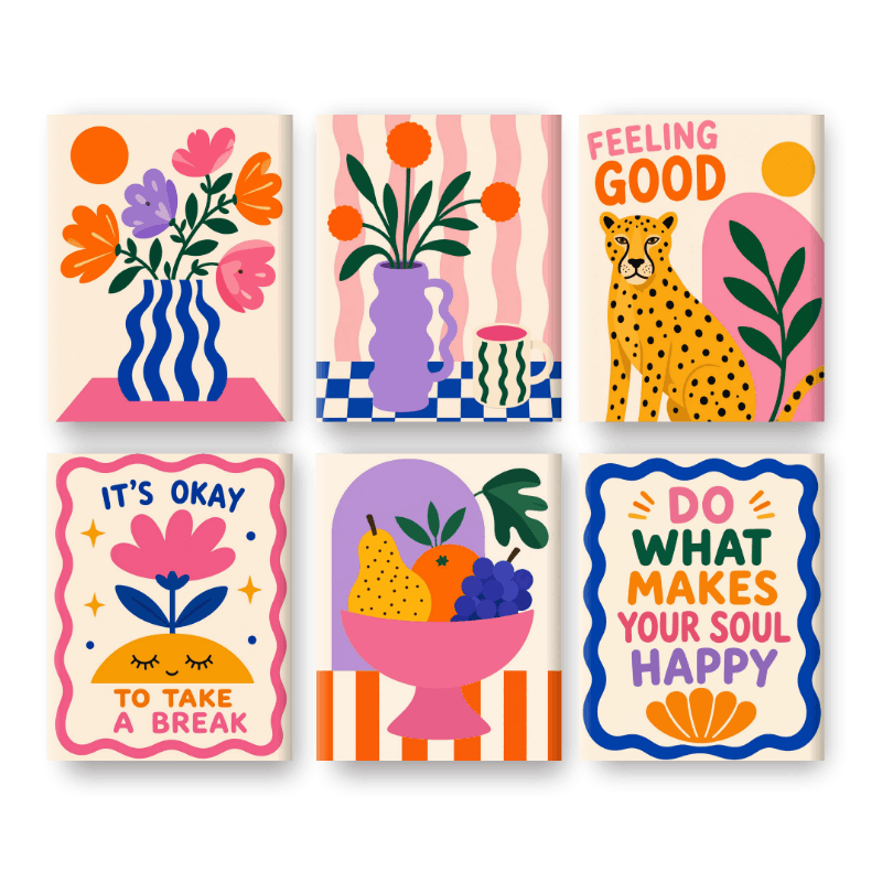 6 Mini Paintings | Good Feeling Set