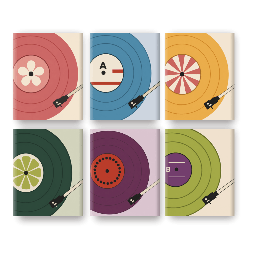 6 Mini Paintings | Mini Vinyl Records Set
