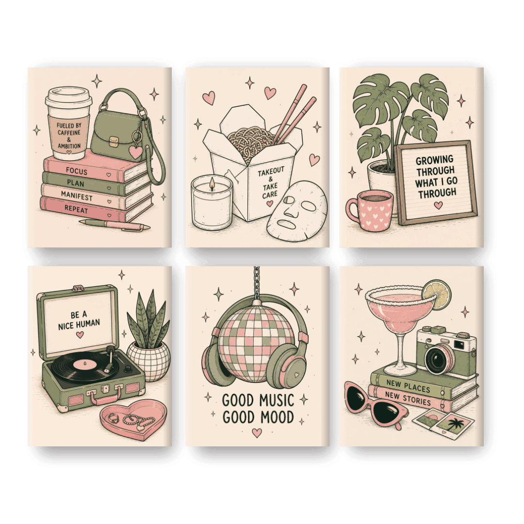 6 Mini Paintings | Self Care Set