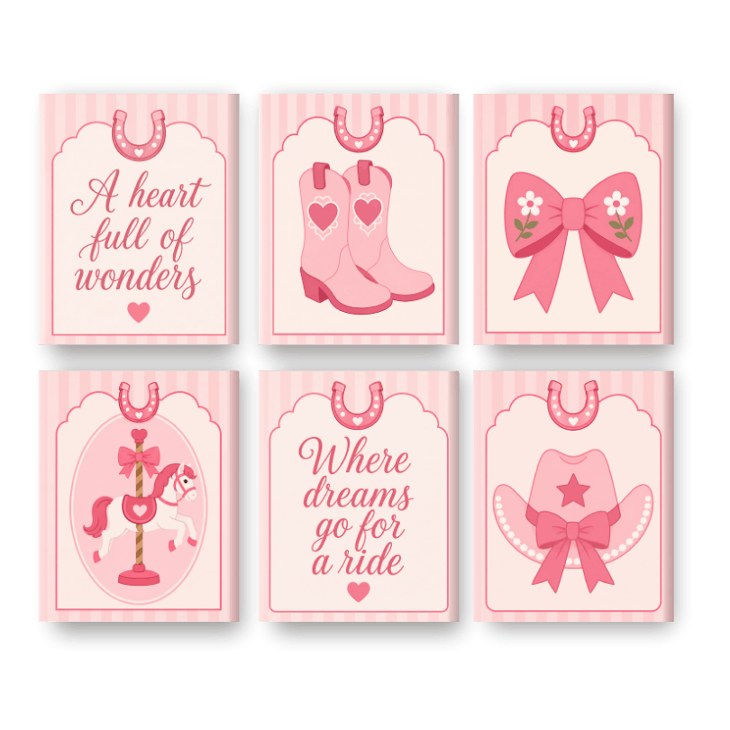6 Mini Paintings | Cowgirl Set