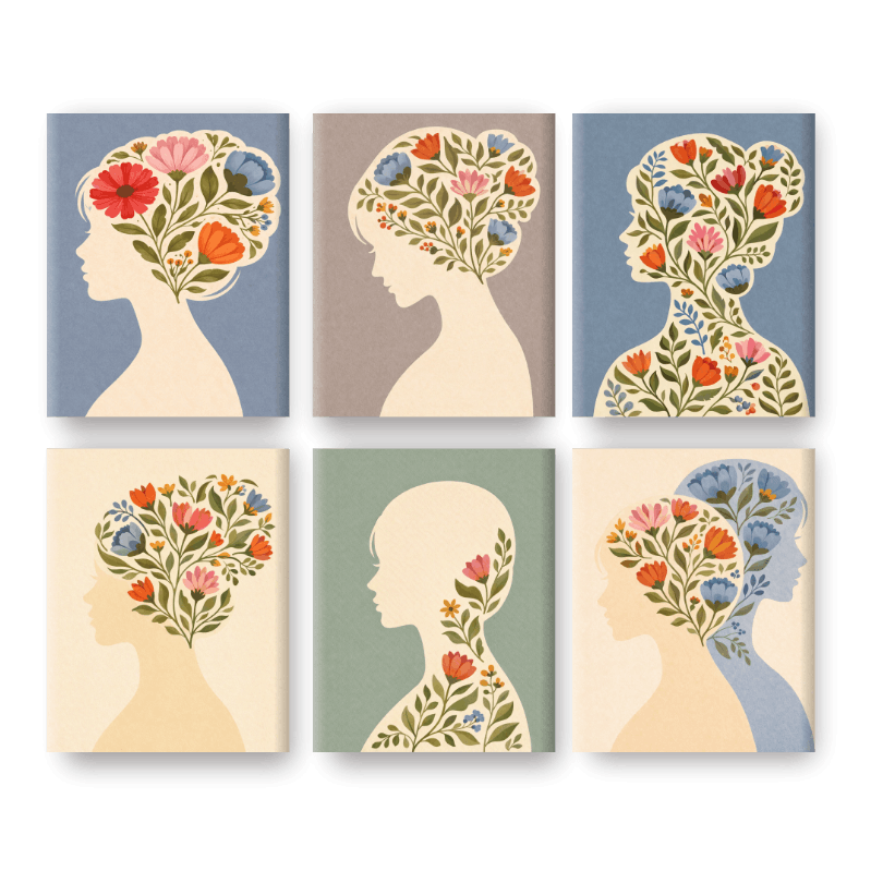 6 Mini Paintings | Flower Mind Set
