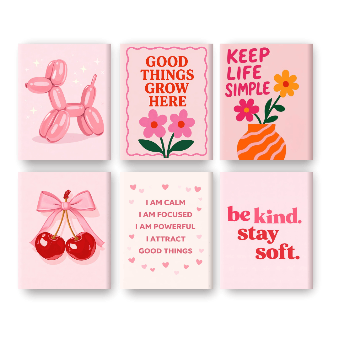 6 Mini Paintings | Pink Palette Set