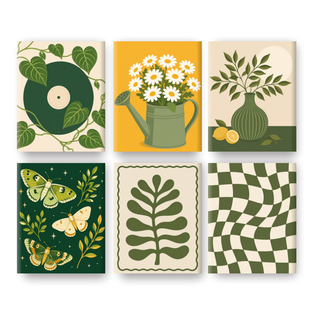 6 Mini Paintings | Moonlit Garden Set