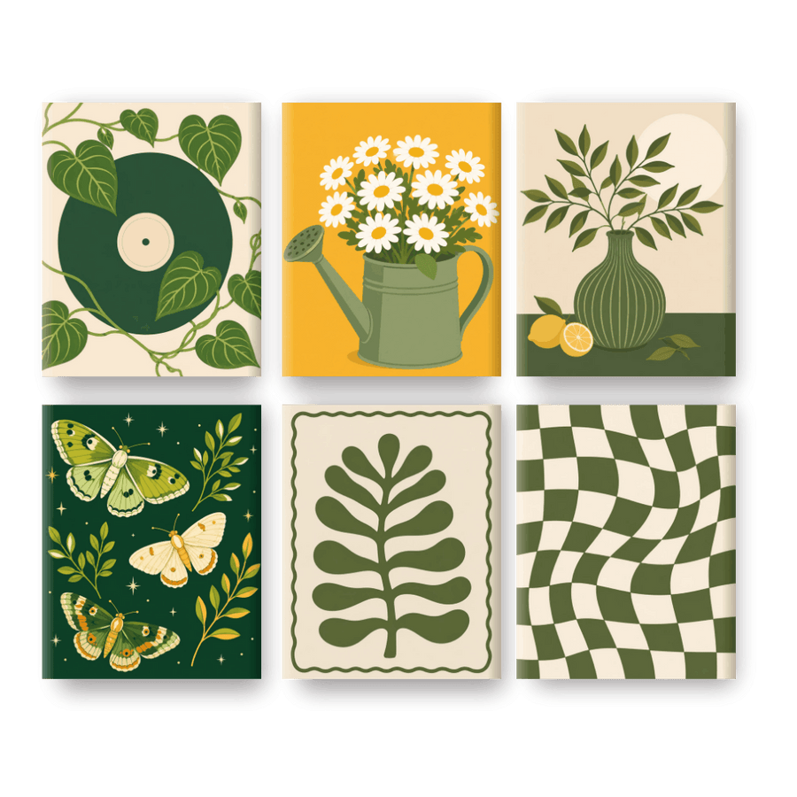 6 Mini Paintings | Moonlit Garden Set