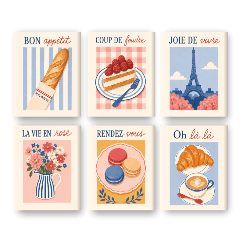 6 Mini Paintings | La Vie en Rose Set