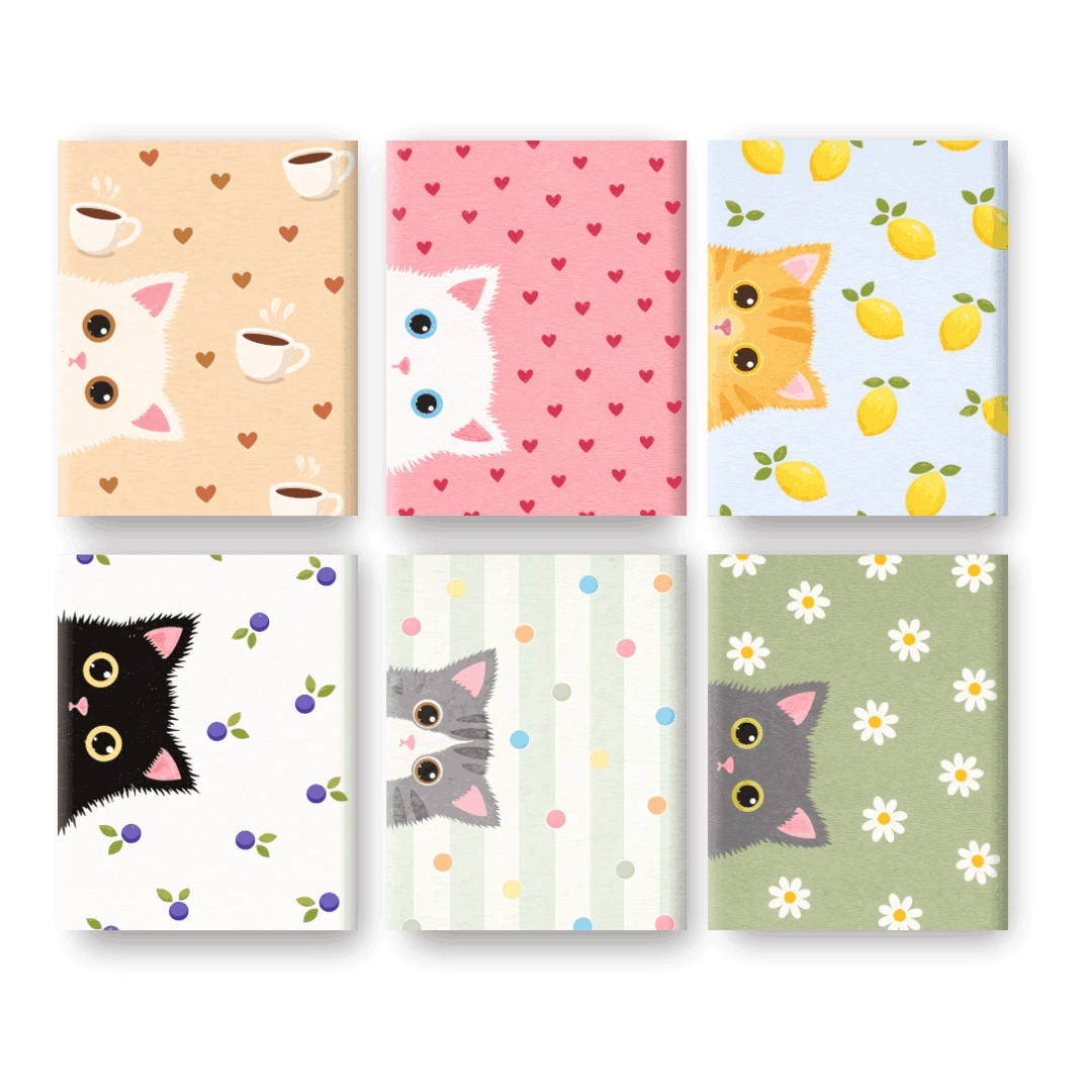 6 Mini Paintings | Curious Cats Set