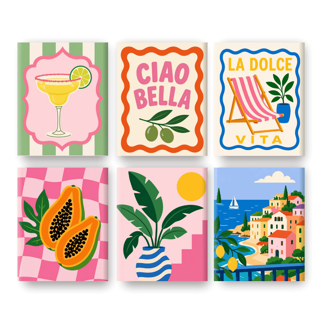 6 Mini Paintings | La Dolce Vita Moments Set