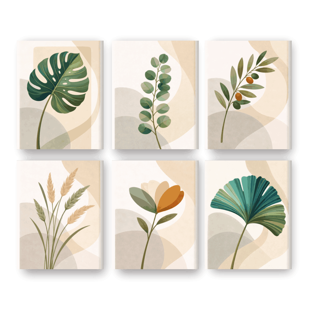 6 Mini Paintings | Botanical Set