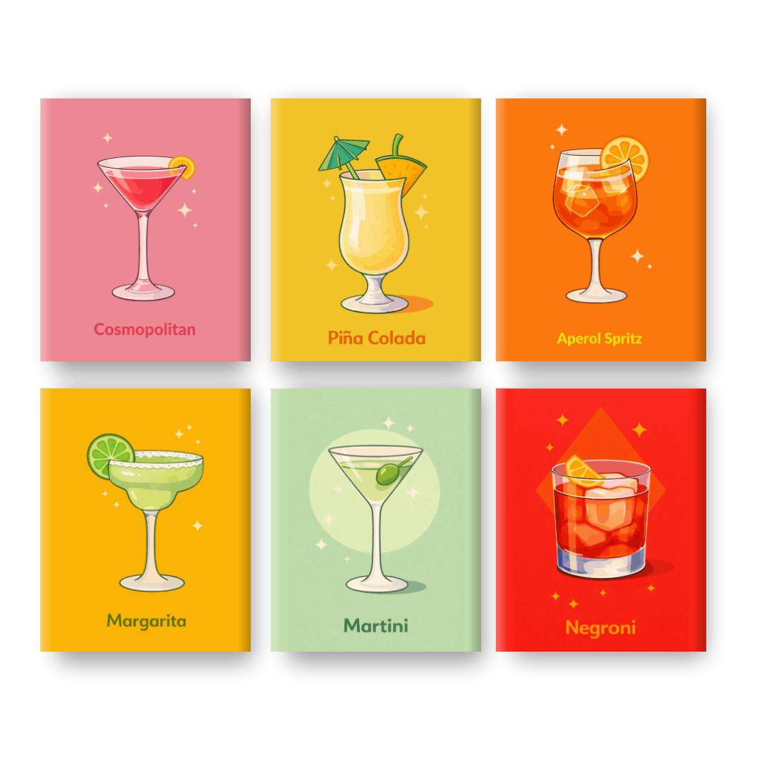 6 Mini Paintings | Happy Hour Set