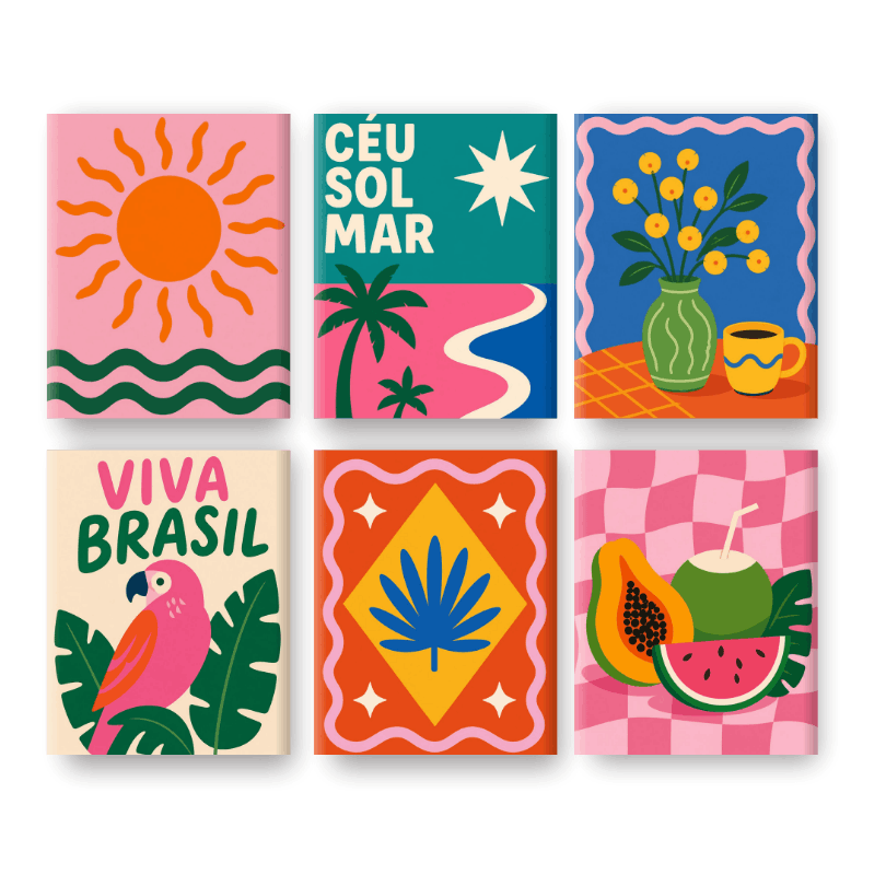 6 Mini Paintings | Viva Brasil Set