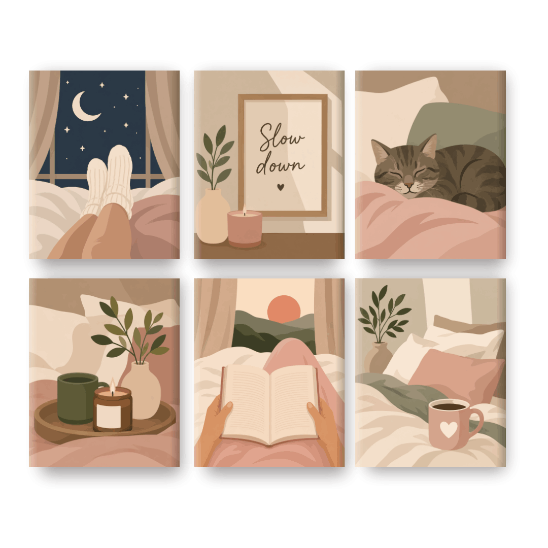 6 Mini Paintings | Home Comfort Set