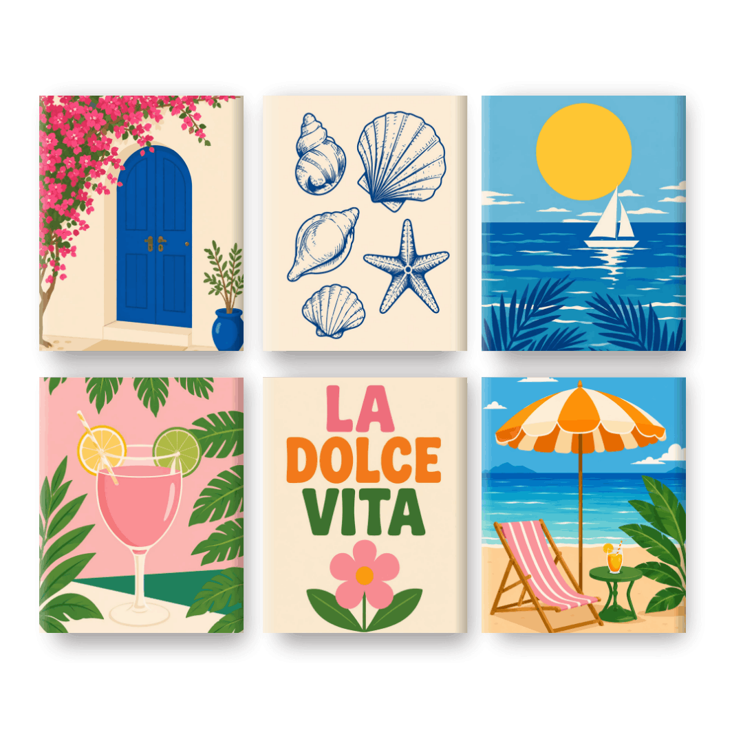 6 Mini Paintings | Blue Horizon Set