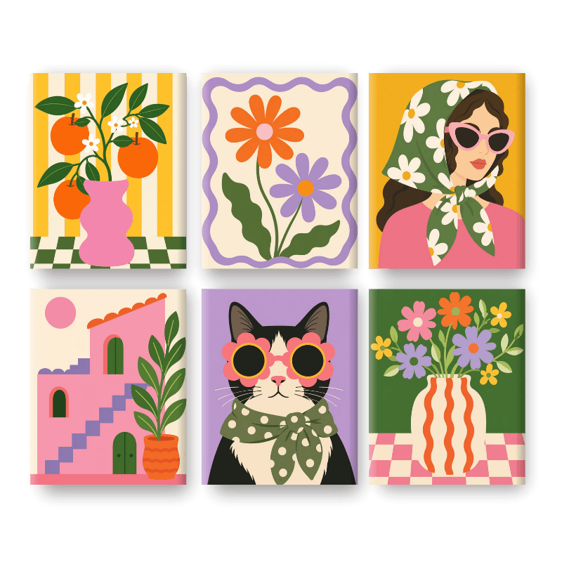 6 Mini Paintings | Daisy Girl Set