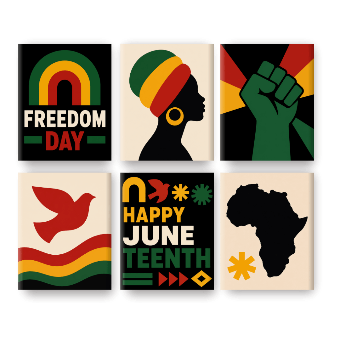 6 Mini Paintings | Happy Juneteenth Set