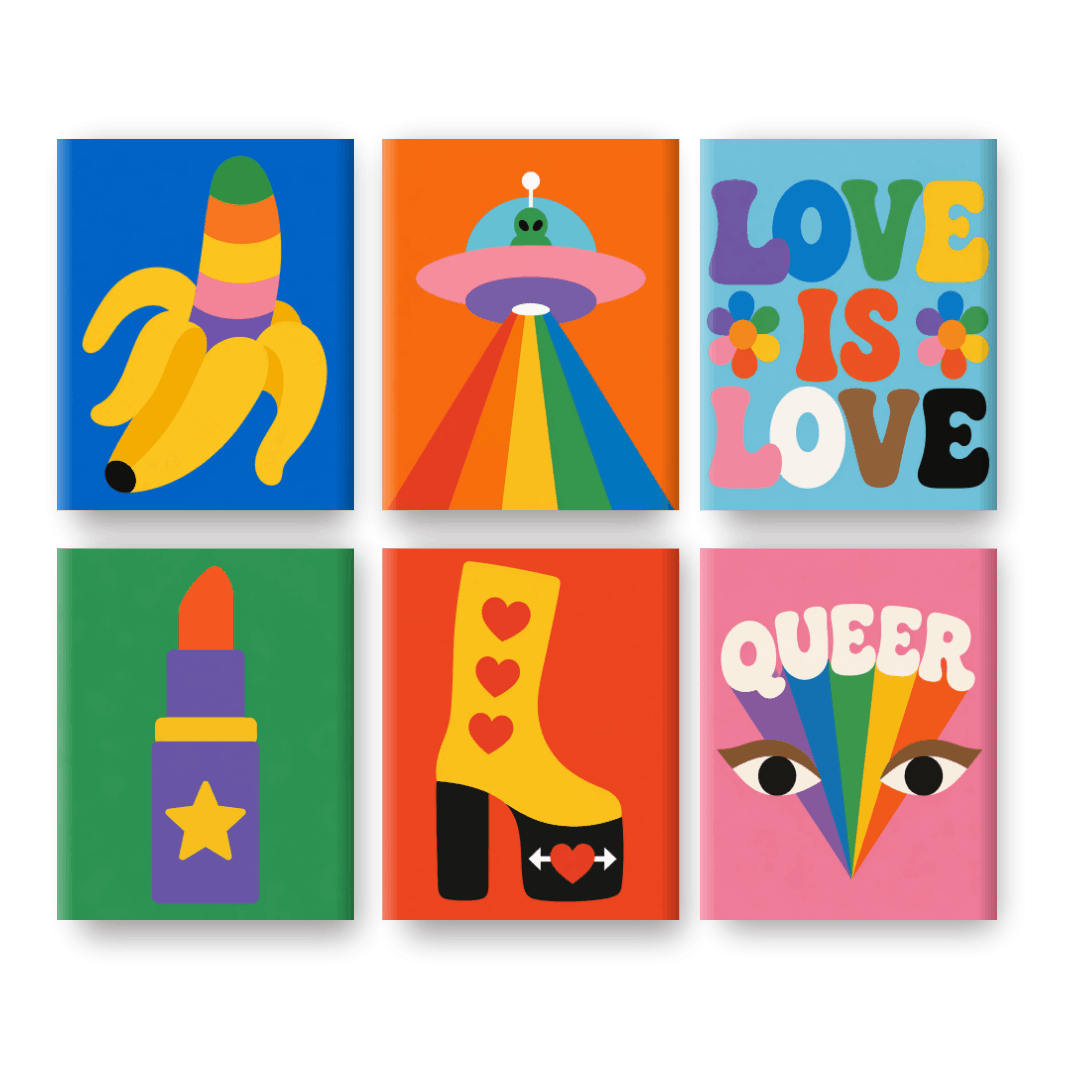 6 Mini Paintings | Pride Love Set