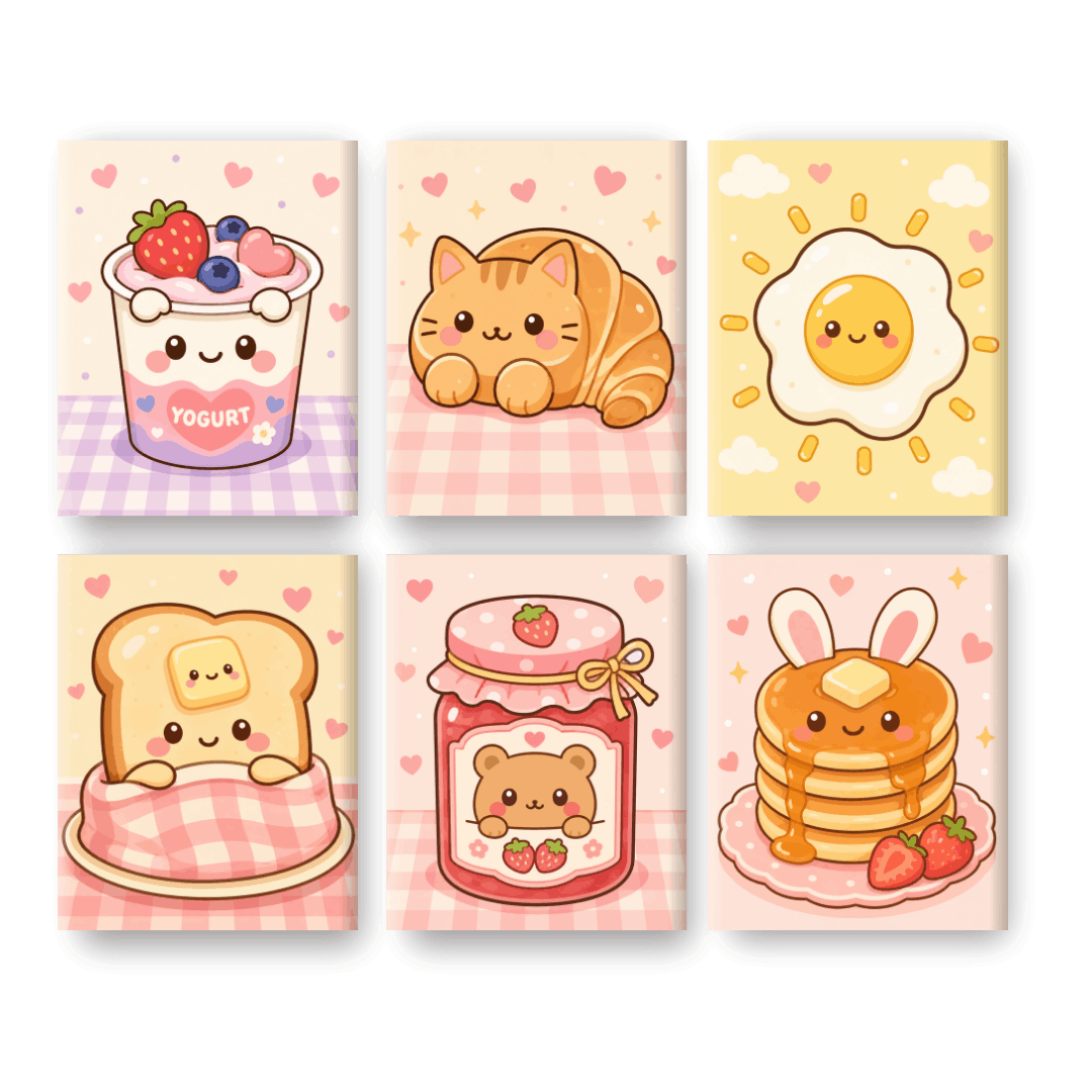 6 Mini Paintings | Kawaii Sweets Set