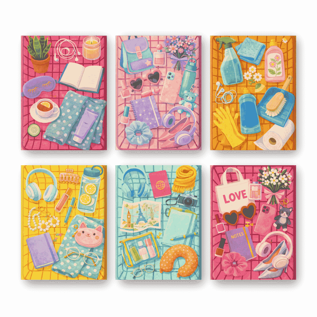 6 Mini Paintings | Colorful Essentials Set