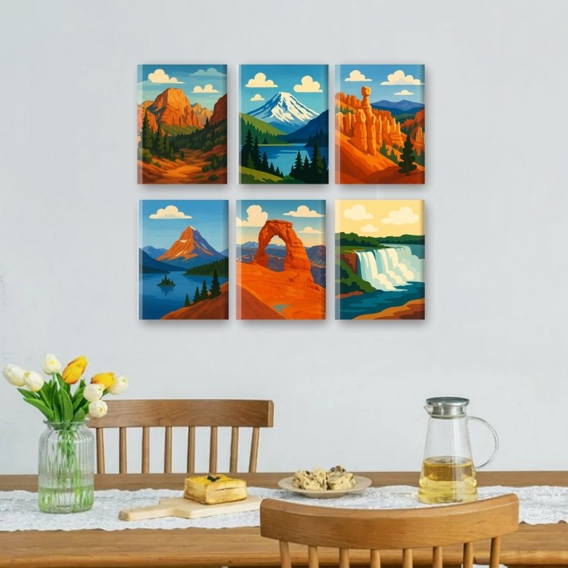 6 Mini Paintings | American National Parks Set