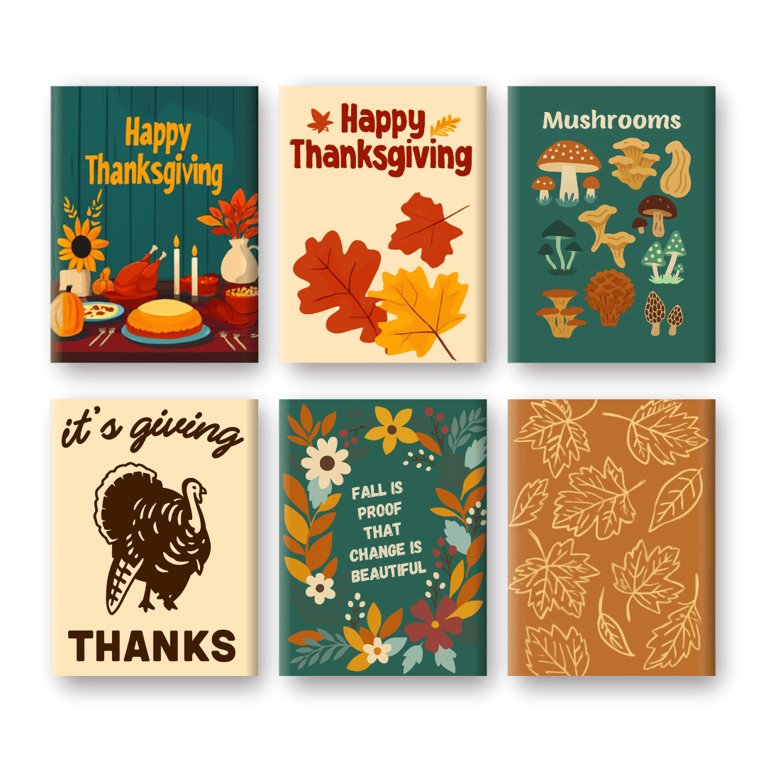 6 Mini Paintings | Autumn & Thanksgiving Set