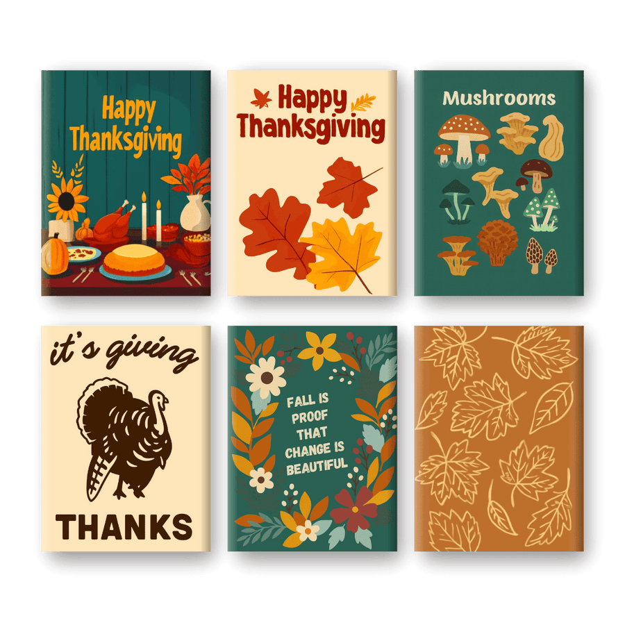 6 Mini Paintings | Autumn & Thanksgiving Set