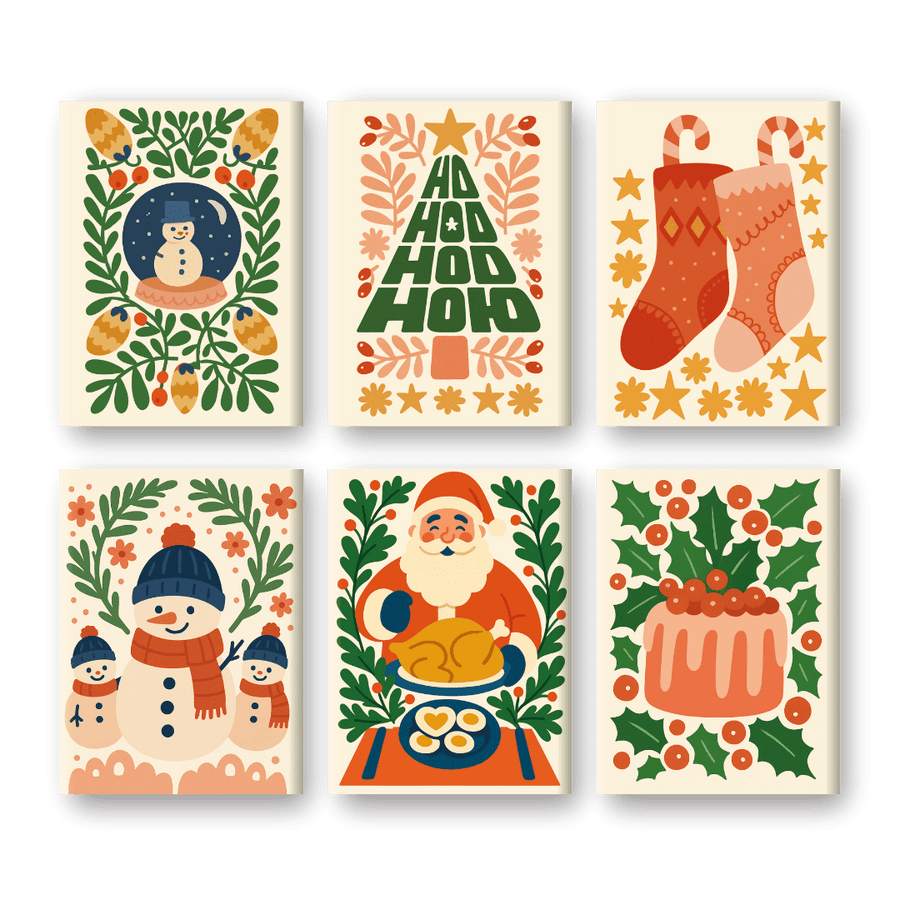 6 Mini Paintings | Christmas Set