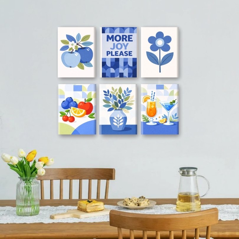 6 Mini Paintings | Blue Moments Set