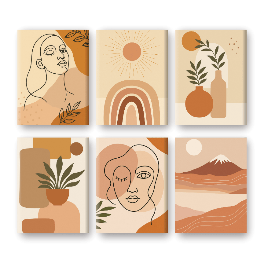 6 Mini Paintings | Boho Set