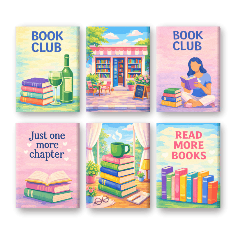 6 Mini Paintings | Book Club Set