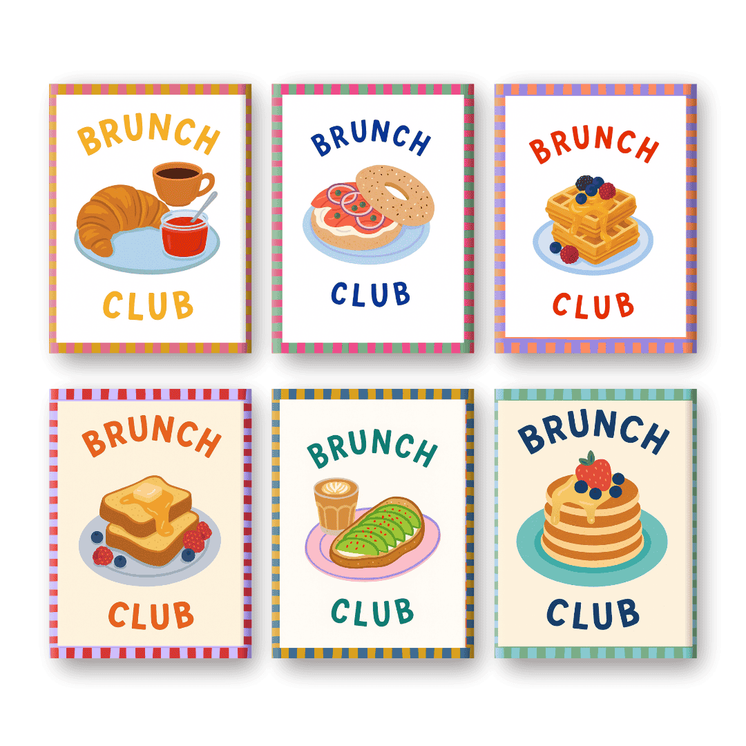 6 Mini Paintings | Brunch Club Set