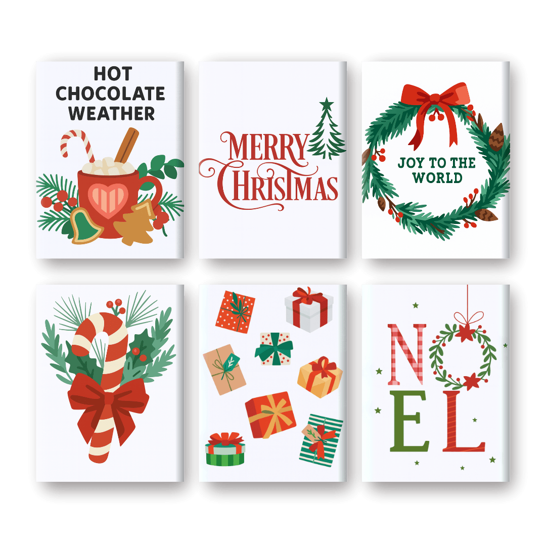 6 Mini Paintings | Christmas Holiday Set