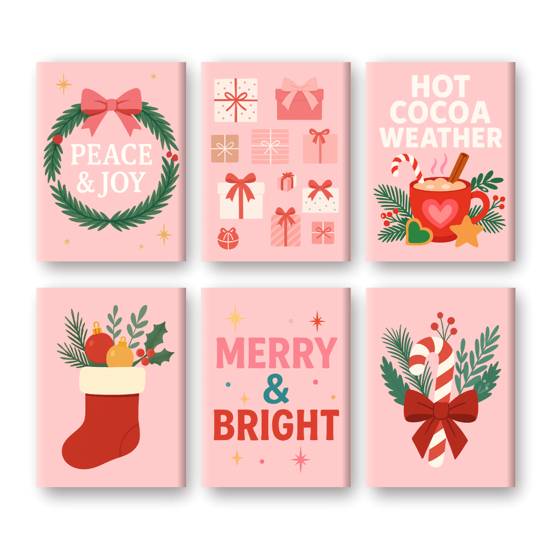6 Mini Paintings | Christmas Season Set