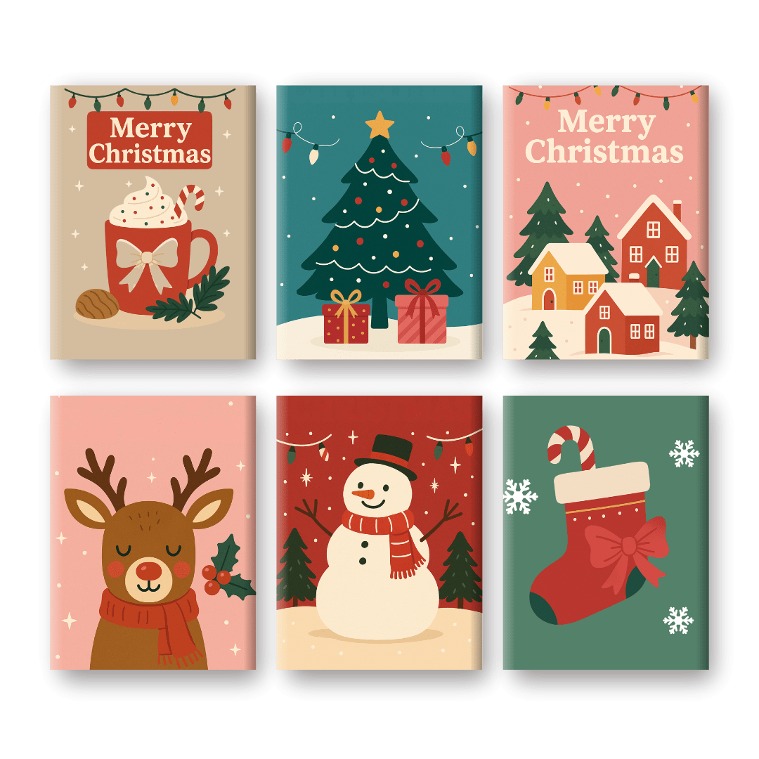 6 Mini Paintings | Classic Christmas Set