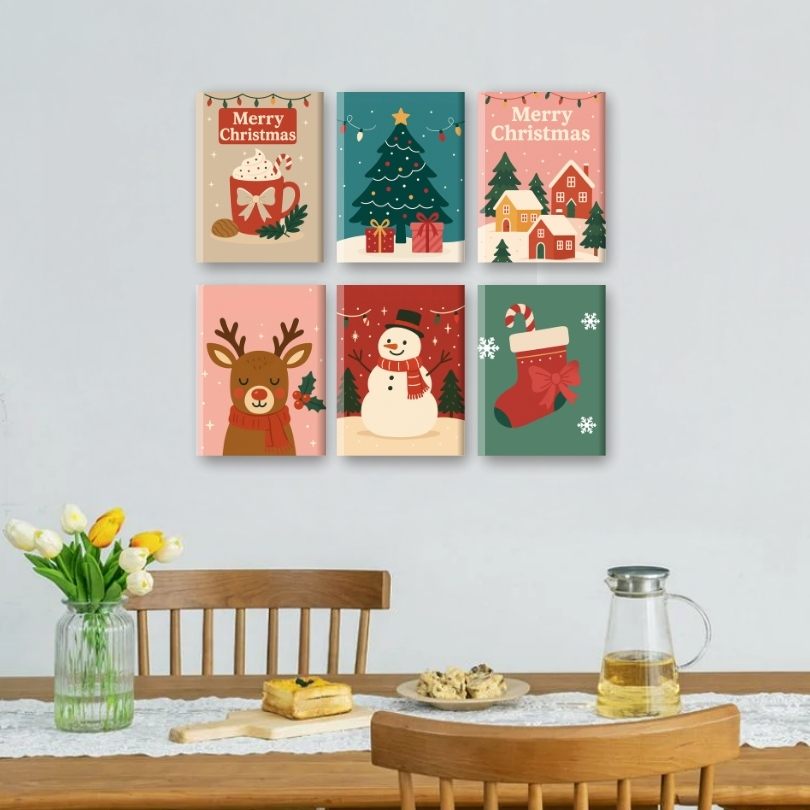 6 Mini Paintings | Classic Christmas Set