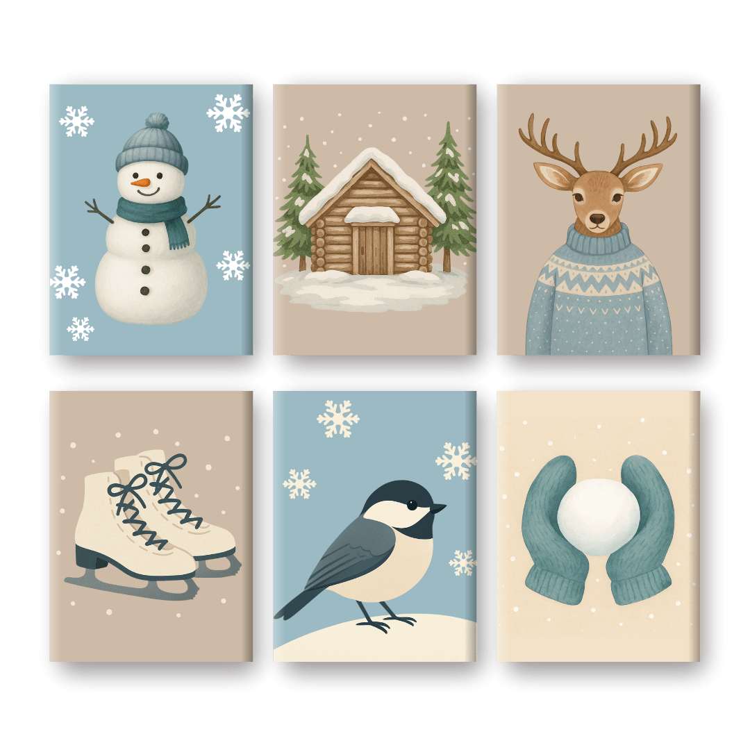 6 Mini Paintings | Cold Winter Set