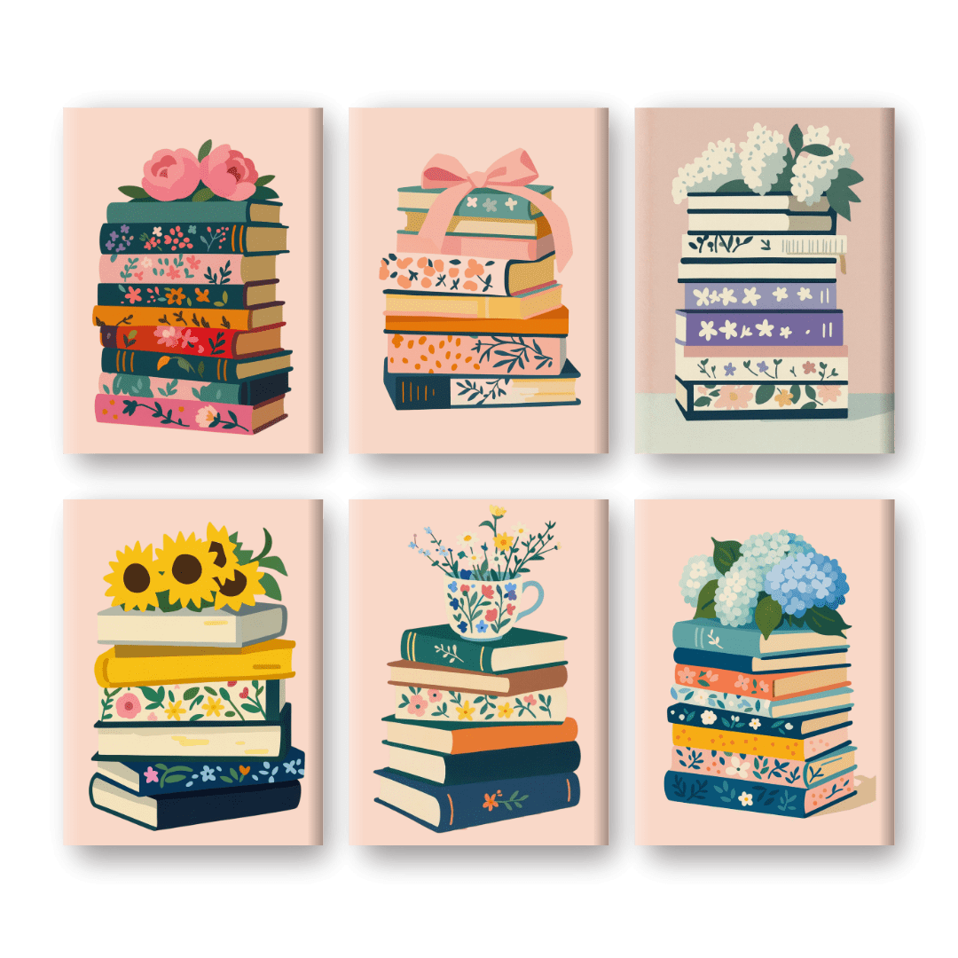 6 Mini Paintings | Colorful Books Set