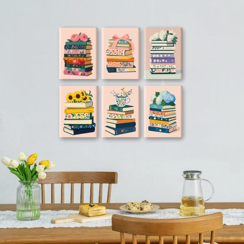 6 Mini Paintings | Colorful Books Set