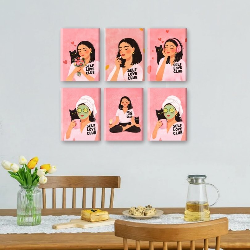 6 Mini Paintings | Self Love Club Set