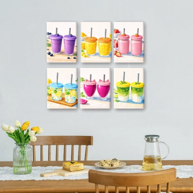 6 Mini Paintings | Fresh Smoothie Set