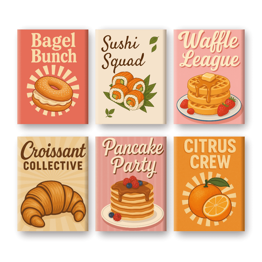 6 Mini Paintings | Delicious Food Set