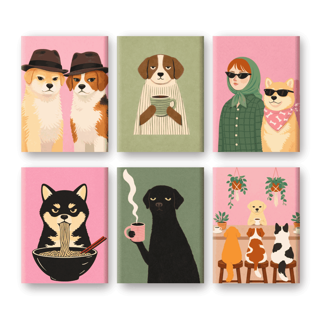 6 Mini Paintings | Dog Life Set