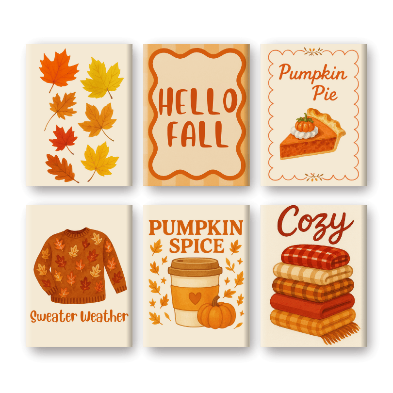 6 Mini Paintings | Fall Set